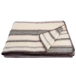 TOISON D'OR - Toison d'or - plaid laine et mohair à rayure