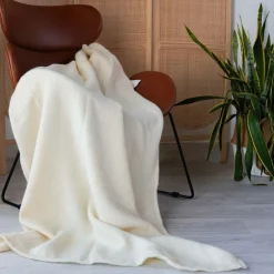 TOISON D'OR - Toison d'or - plaid laine et soie - petits chevrons