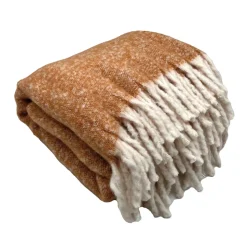 TOISON D'OR - Toison d'or - plaid aspect mohair à franges torsadées