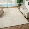 UNAMOURDETAPIS - Tapis de couloir 80x300 tissã© crã¨me rectangle motif simple lyn9 cernan b