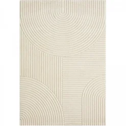 UNAMOURDETAPIS - Tapis de couloir 80x300 tissã© crã¨me rectangle motif simple lyn9 cernan b