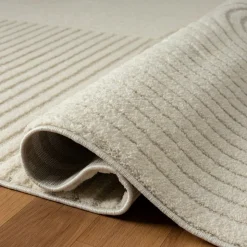 UNAMOURDETAPIS - Tapis de couloir 80x300 tissã© crã¨me rectangle motif simple lyn9 cernan b