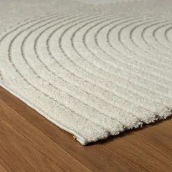 UNAMOURDETAPIS - Tapis de couloir 80x300 tissã© crã¨me rectangle motif simple lyn9 cernan b