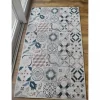 UNAMOURDETAPIS - Tapis de cuisine 50x180 marron et bleu , facile d'entretien lyn11 caroment a