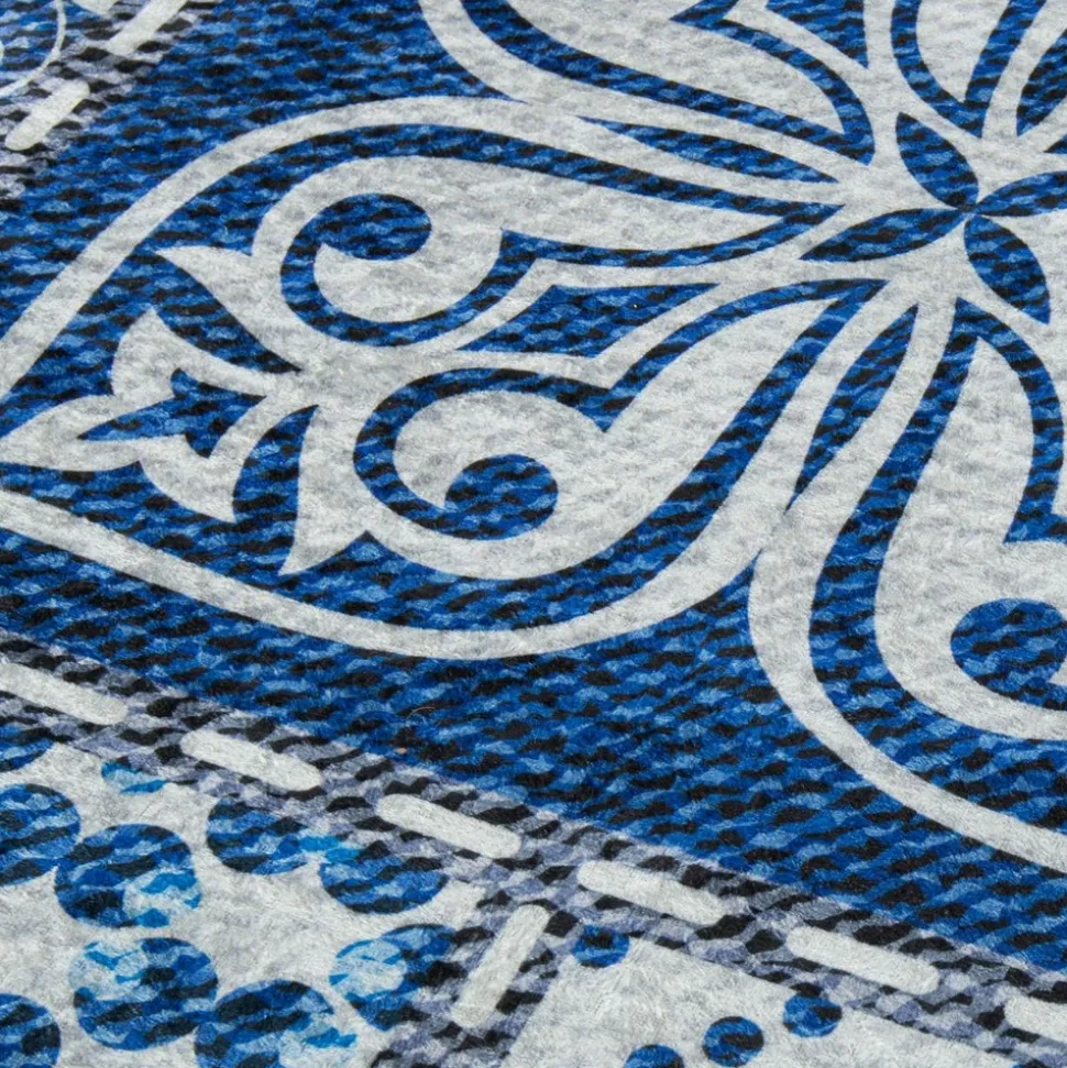 UNAMOURDETAPIS - Tapis de cuisine 80x120 lyn11 6men bleu, facile d'entretien