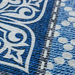 UNAMOURDETAPIS - Tapis de cuisine 80x120 lyn11 6men bleu, facile d'entretien