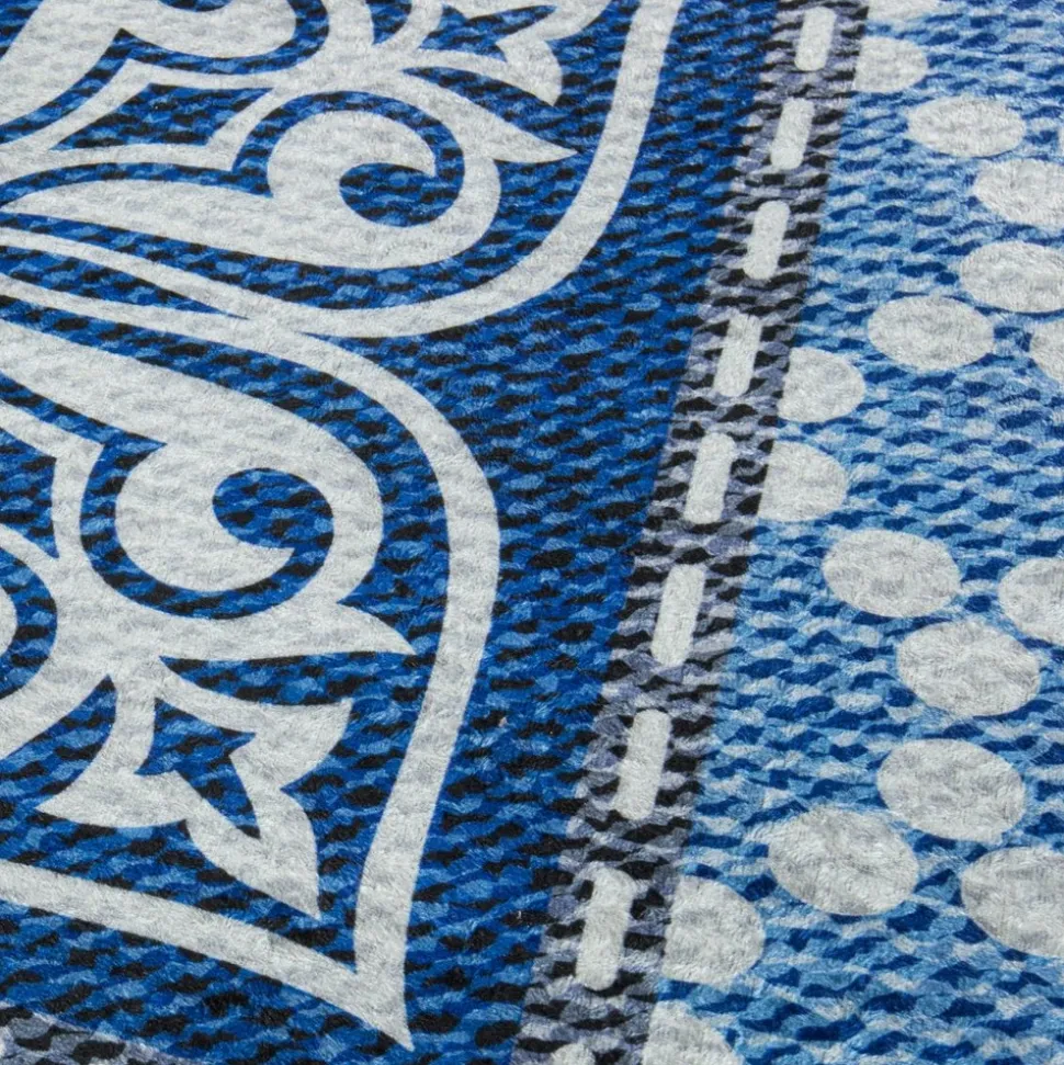 UNAMOURDETAPIS - Tapis de cuisine 80x120 lyn11 6men bleu, facile d'entretien