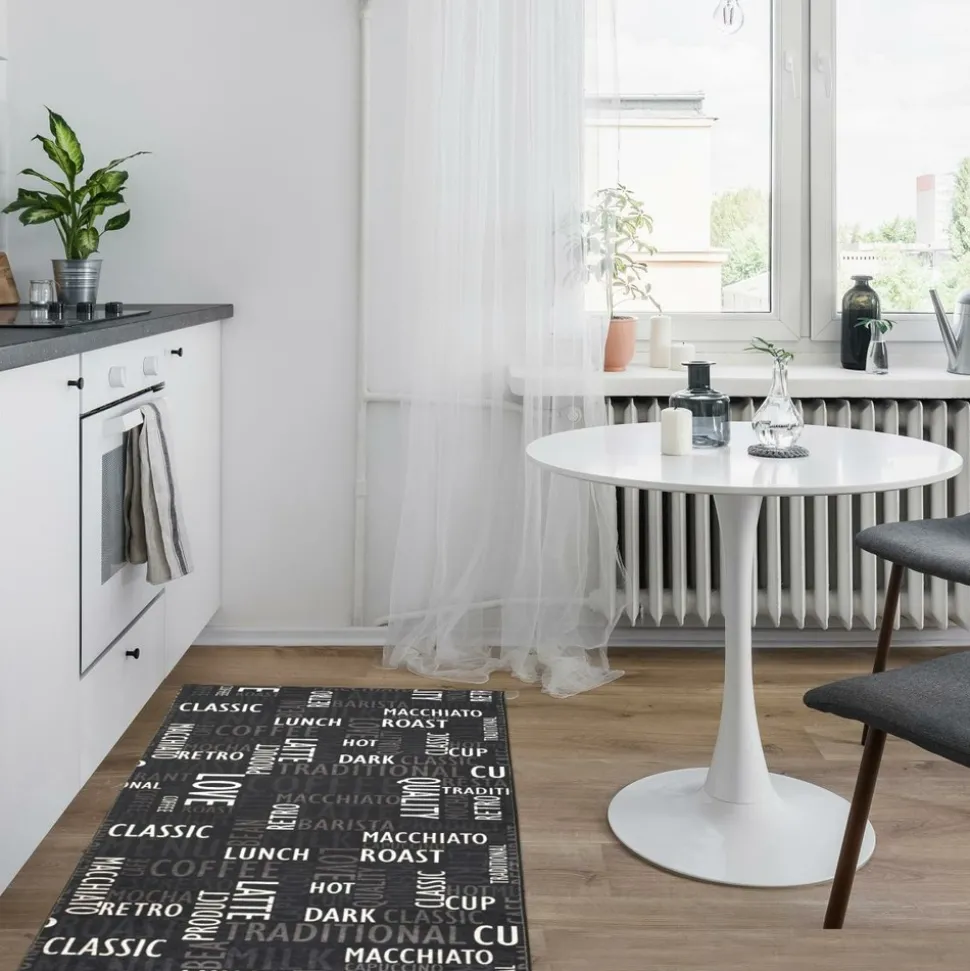 UNAMOURDETAPIS - Tapis de cuisine 50x80 lyn11 clao gris, facile d'entretien