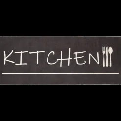 UNAMOURDETAPIS - Tapis de cuisine 50x120 noir et blanc , facile d'entretien lyn11 imp