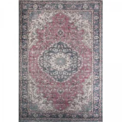 UNAMOURDETAPIS - Tapis de cuisine 80x120 lyn11 meda 1 bordeaux, facile d'entretien