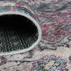 UNAMOURDETAPIS - Tapis de cuisine 80x120 lyn11 meda 1 bordeaux, facile d'entretien