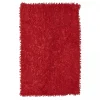 UNAMOURDETAPIS - Tapis de salle de bain fait main spaghetti rouge 50x80 en coton