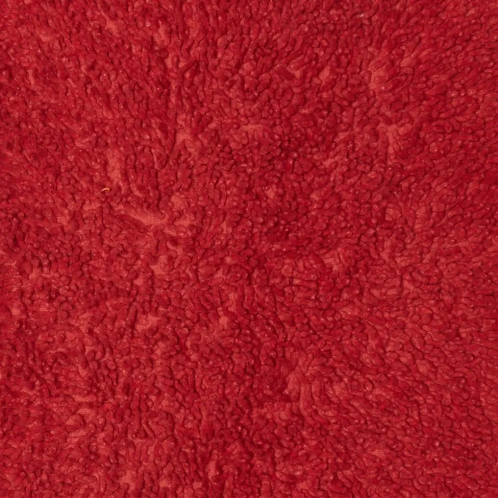 UNAMOURDETAPIS - Tapis de salle de bain fait main spaghetti rouge 60x110 en coton