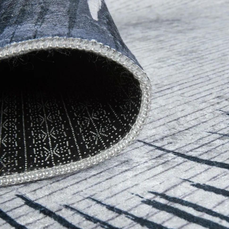 UNAMOURDETAPIS - Tapis de chambre 160x230 lyn11 flona noir, facile d'entretien