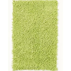 UNAMOURDETAPIS - Tapis de salle de bain fait main spaghetti vert 50x80 en coton