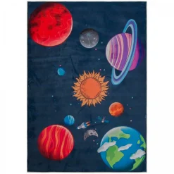 UNAMOURDETAPIS - Tapis enfant 120x170 6tem bleu, très doux et facile d'entretien