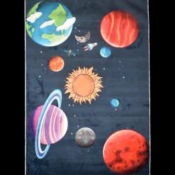 UNAMOURDETAPIS - Tapis enfant 80x150 6tem bleu, très doux et facile d'entretien