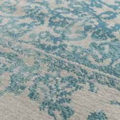 UNAMOURDETAPIS - Tapis entrée 160x230 tissé bleu rectangle motif ethnique lumin 3