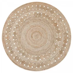 UNAMOURDETAPIS - Tapis rond 200x200 rond jt rondi beige , tapis jute artisanal