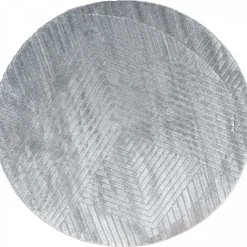 UNAMOURDETAPIS - Tapis rond d'entrée ø160cm lyn9 d gris, tapis rond ton sur ton moderne