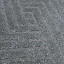 UNAMOURDETAPIS - Tapis rond d'entrée ø160cm lyn9 d gris, tapis rond ton sur ton moderne