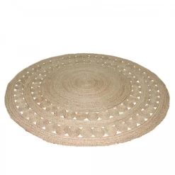 UNAMOURDETAPIS - Tapis rond 80x80 rond jt rondi beige , tapis jute artisanal