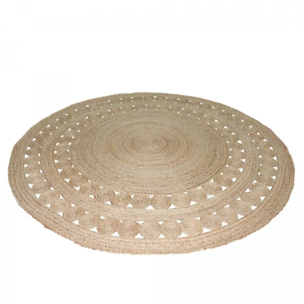 UNAMOURDETAPIS - Tapis rond 80x80 rond jt rondi beige , tapis jute artisanal