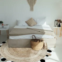 UNAMOURDETAPIS - Tapis rond 150x150 rond jt rondi beige , tapis jute artisanal