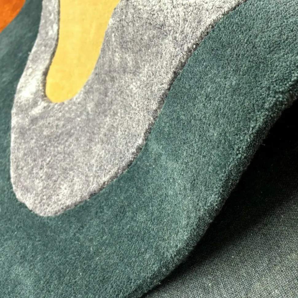 UNAMOURDETAPIS - Tapis salon 200x290 circlar multicolore , tapis en laine et viscose pour un aspect doux et soyeux