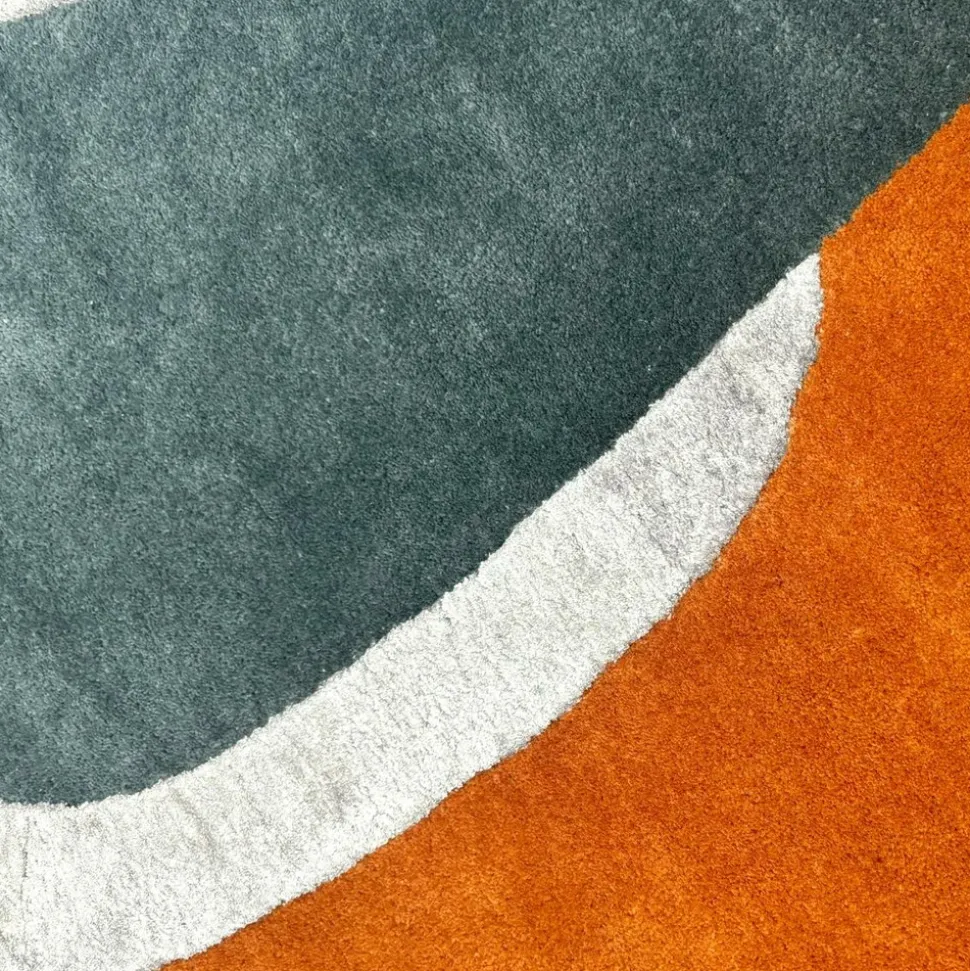 UNAMOURDETAPIS - Tapis salon 120x170 circlar multicolore , tapis en laine et viscose pour un aspect doux et soyeux