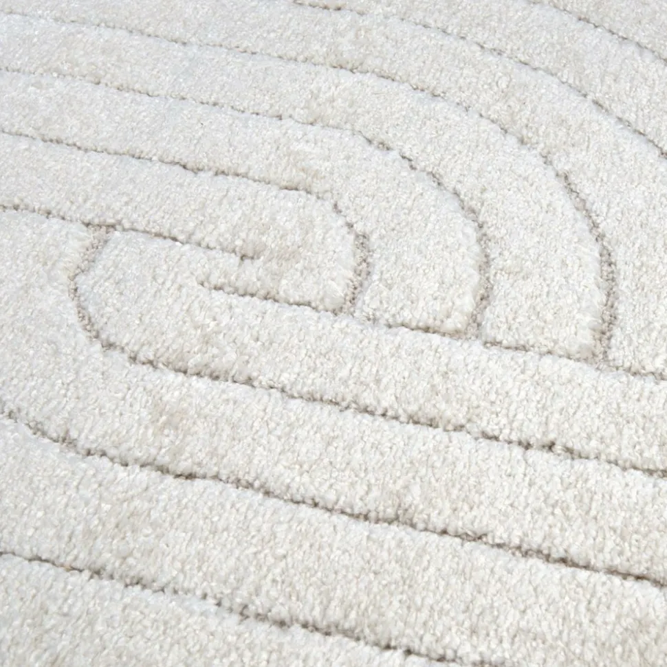 UNAMOURDETAPIS - Très grand tapis salon 240x330 lyn9 e crème, tapis ton sur ton moderne