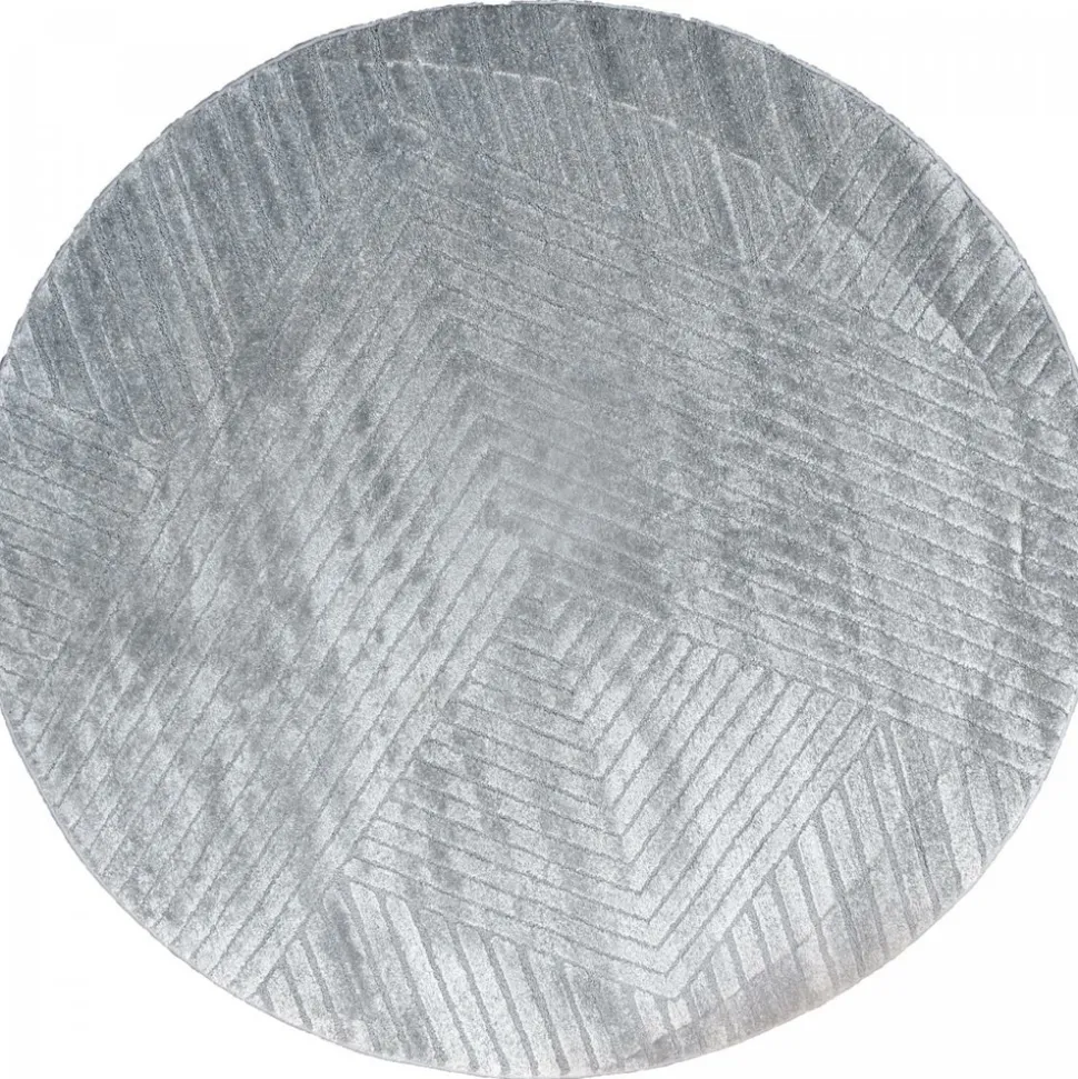UNAMOURDETAPIS - Très grans tapis rond de salon ø240cm lyn9 d gris, tapis rond ton sur ton moderne