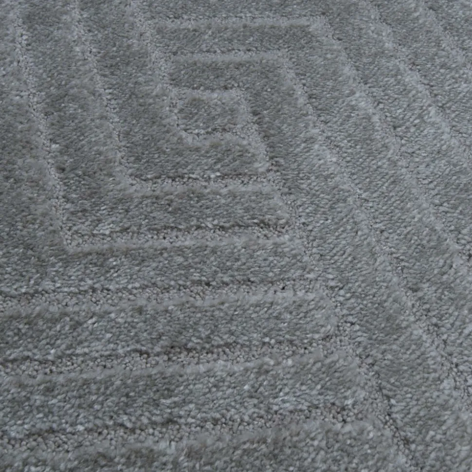 UNAMOURDETAPIS - Très grans tapis rond de salon ø240cm lyn9 d gris, tapis rond ton sur ton moderne