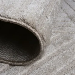 UNAMOURDETAPIS - Très grans tapis rond de salon ø240cm lyn9 cernan beige, tapis rond ton sur ton moderne