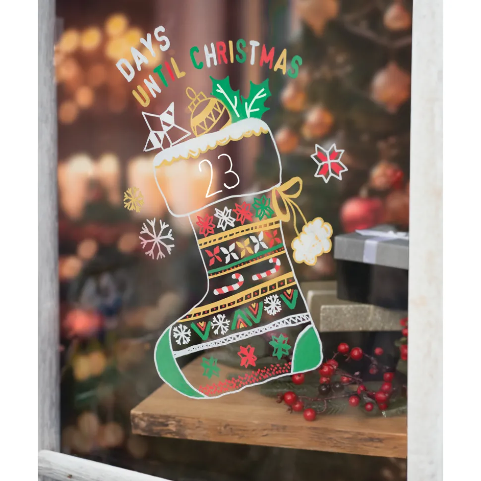 UNI BALL - Coffret de 4 marqueurs à craie Chalk Marker PWE5M - 4 coloris de Noël