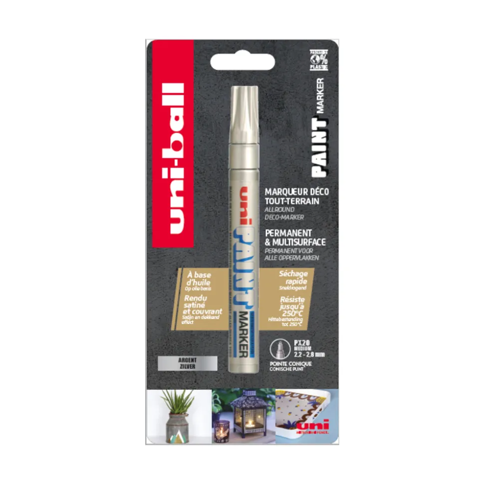 UNI BALL - Marqueur tout support Uni-paint color Argent