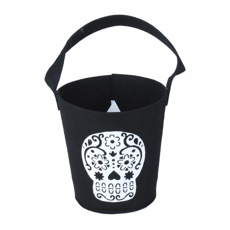 URBAN LIVING - Décoration d'halloween - seau à bonbons squelette - jaune