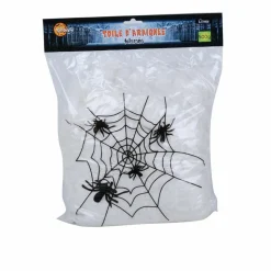 URBAN LIVING - Décoration d'halloween - toile d'araignée + 30 araignées - noir