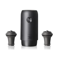 Vacu vin pompe à vin 2 bouchons noir - 92004606