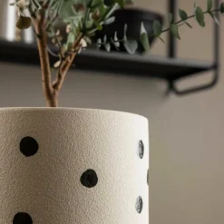 VENTURE HOME - Cache pot en grès sane 18x17cm