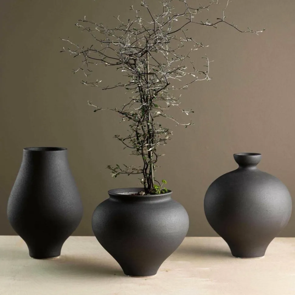 VENTURE HOME - Vase en grès rellis 11x18 cm