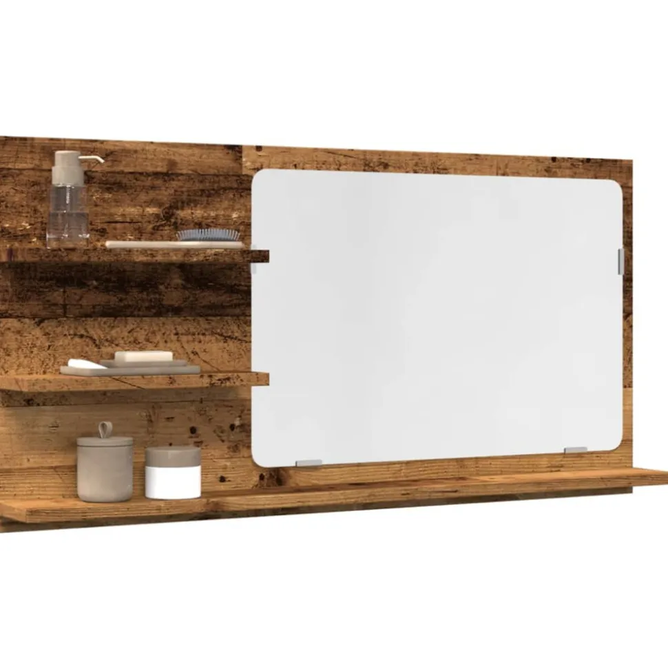 VIDAXL - Armoire à miroir de salle de bain vieux bois bois d'ingénierie