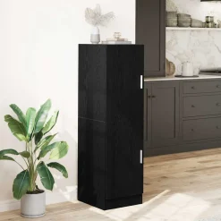 VIDAXL - Armoire de cuisine noir 38x41,5x131,5 cm bois d'ingénierie