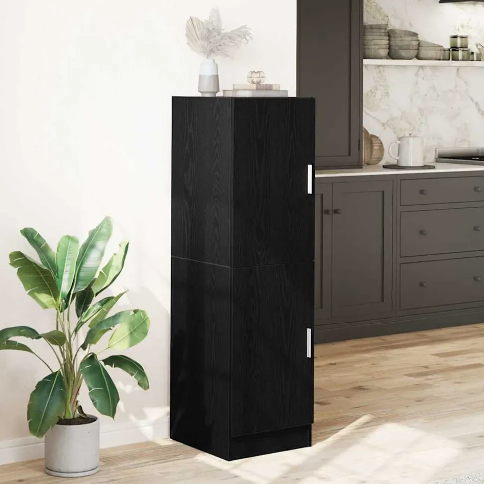 VIDAXL - Armoire de cuisine noir 38x41,5x131,5 cm bois d'ingénierie