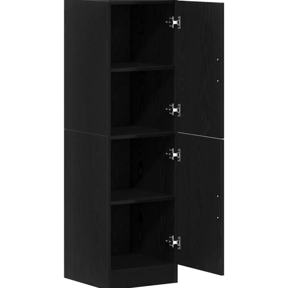 VIDAXL - Armoire de cuisine noir 38x41,5x131,5 cm bois d'ingénierie
