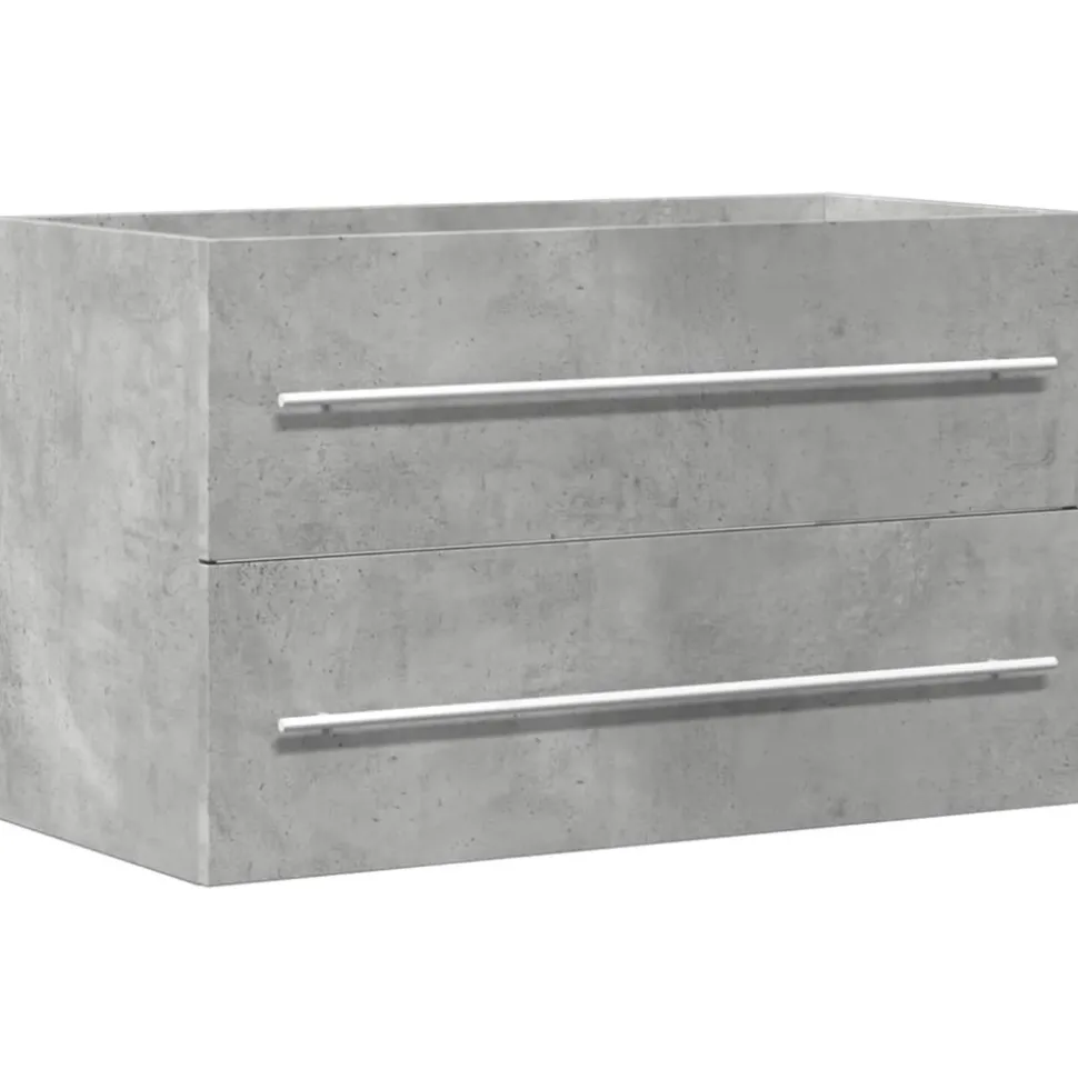 VIDAXL - Armoire de lavabo gris béton 80x38,5x48 cm bois ingénierie
