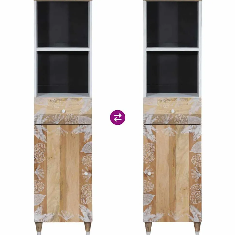 VIDAXL - Armoire de salle de bain 38x33,5x160 cm bois massif de manguier