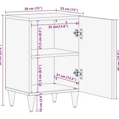 VIDAXL - Armoire de salle de bain 38x33x58 cm bois massif de manguier