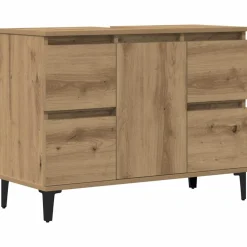 VIDAXL - Armoire d'évier chêne artisanal 80x33x60 cm bois d'ingénierie