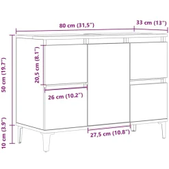 VIDAXL - Armoire d'évier chêne artisanal 80x33x60 cm bois d'ingénierie